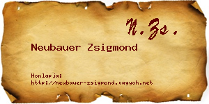 Neubauer Zsigmond névjegykártya